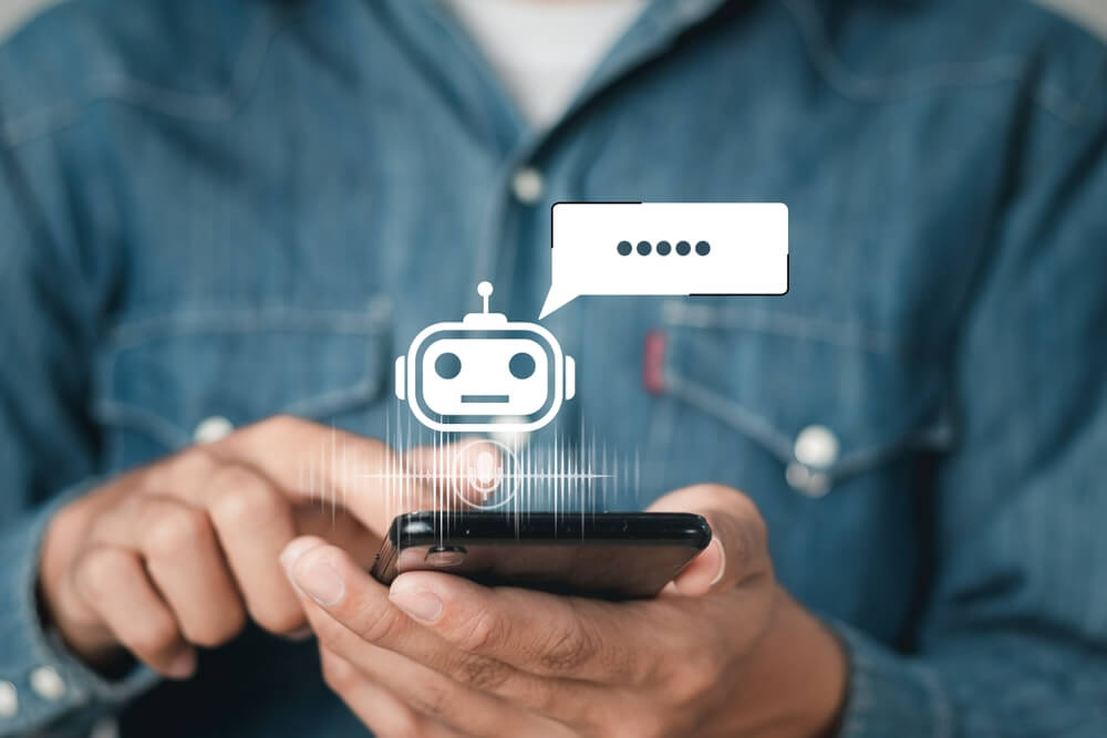 chatbot_Chatbot artificial intelligence intelligent robot technology AI. Artificial intelligence technology automatically responds to online messages to help customers instantly.