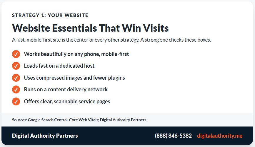 Marketing Strategies for Doctors: A 2026 Growth Playbook 3 Website essentials checklist for doctors, including mobile-first design and fast load speed