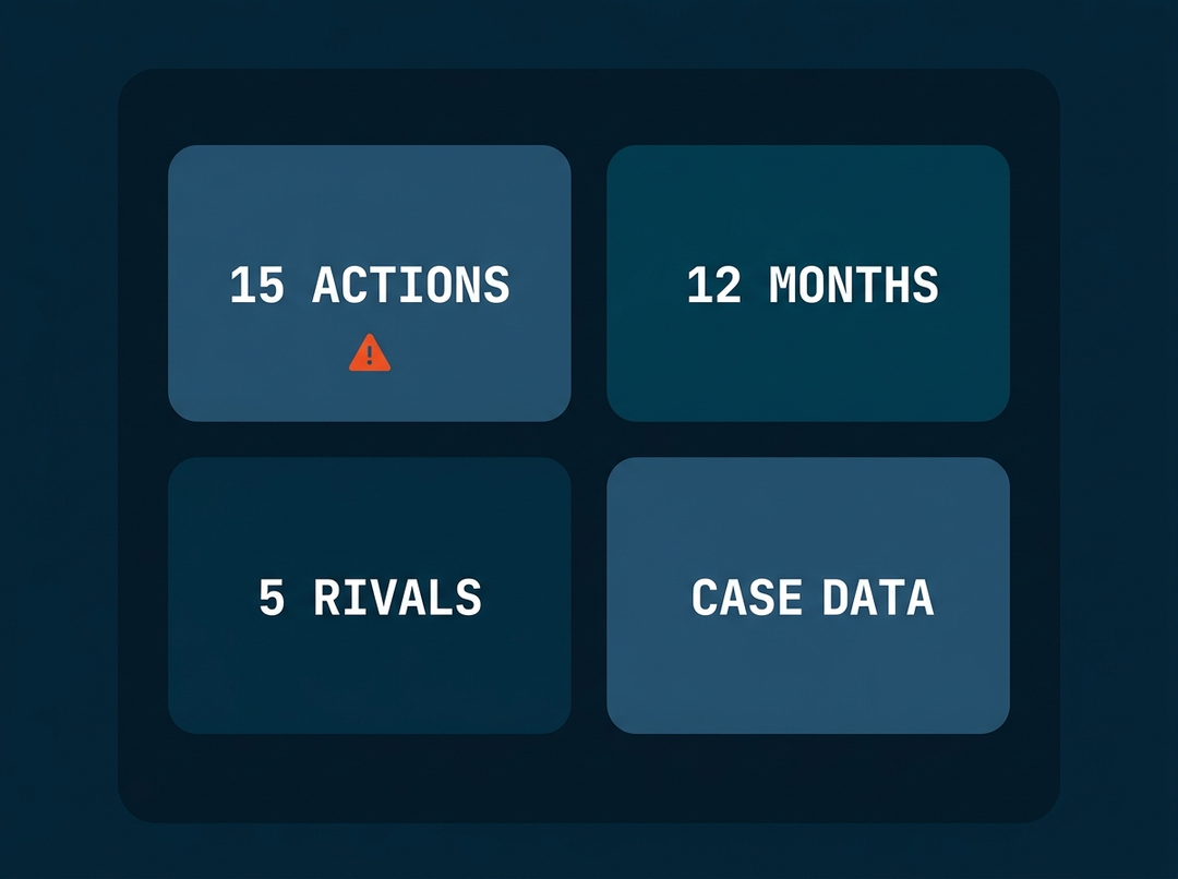 Forman’s four challenges, 15 actions counted as leads, 12 months of video, 5 national rivals, and case data locked away