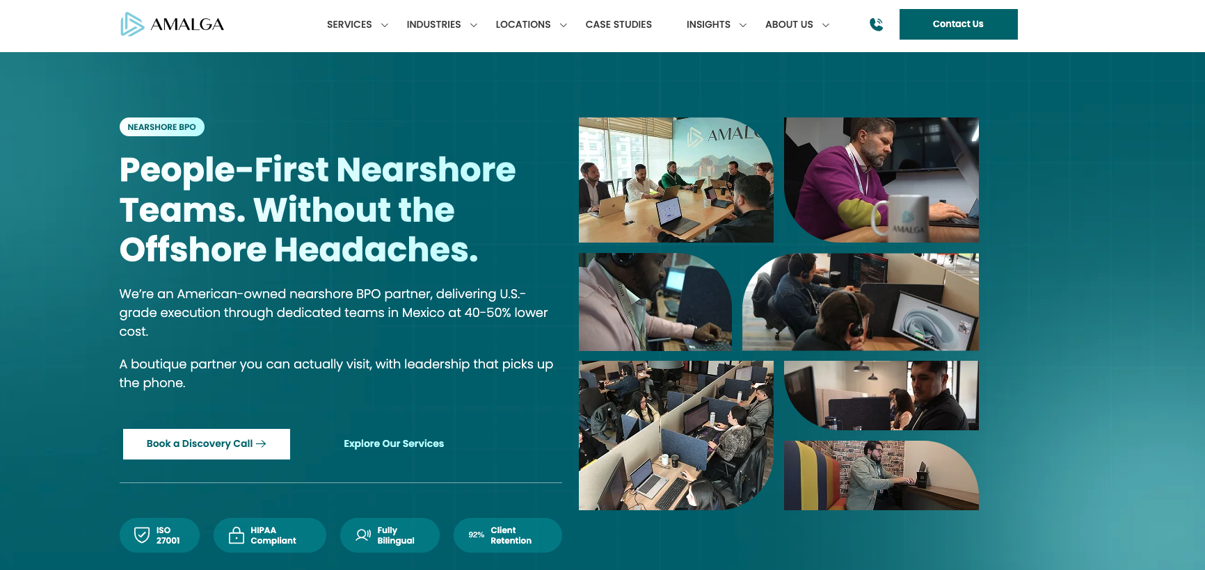 Amalga Group nearshore BPO website