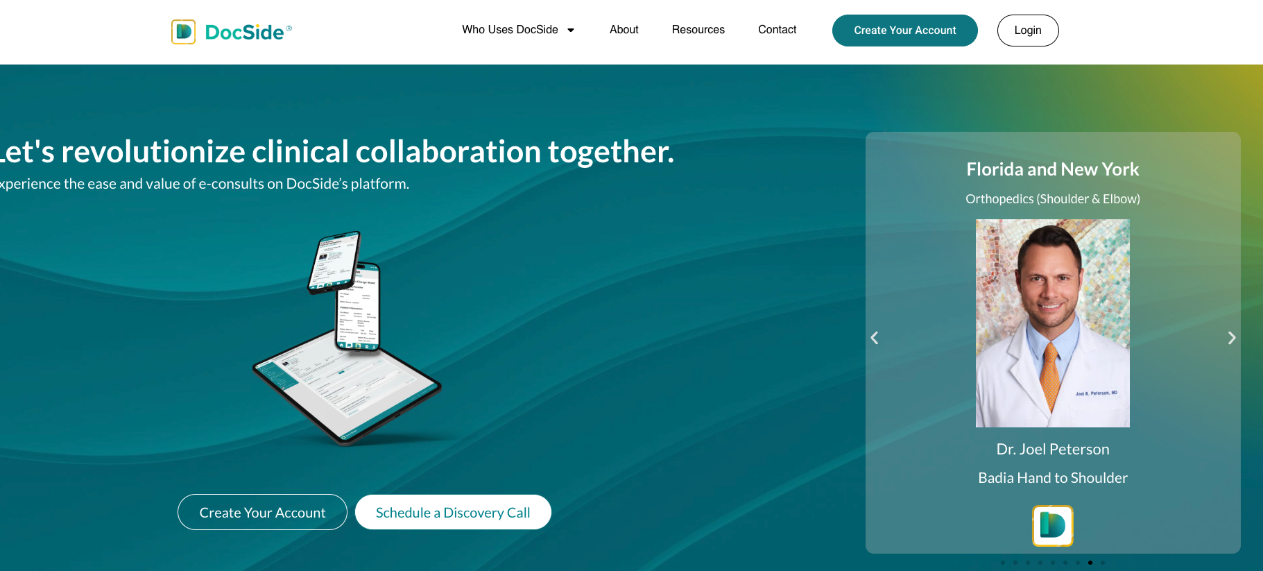 docside website hero section