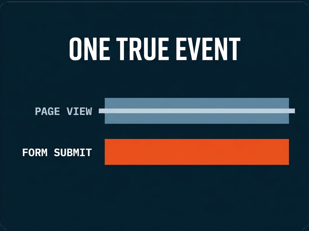 Angel Adoption conversion fixed to one true event, a form submit rather than a page view