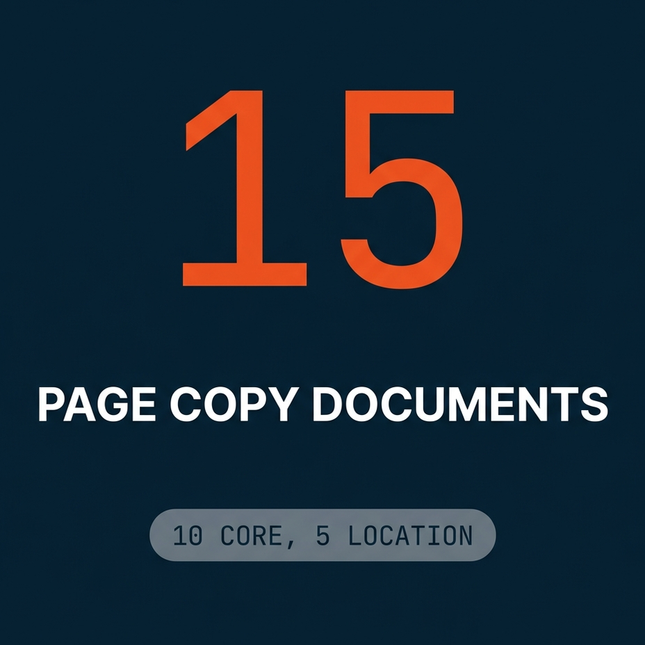 15 page copy documents written for StepOne, 10 core pages and 5 location pages